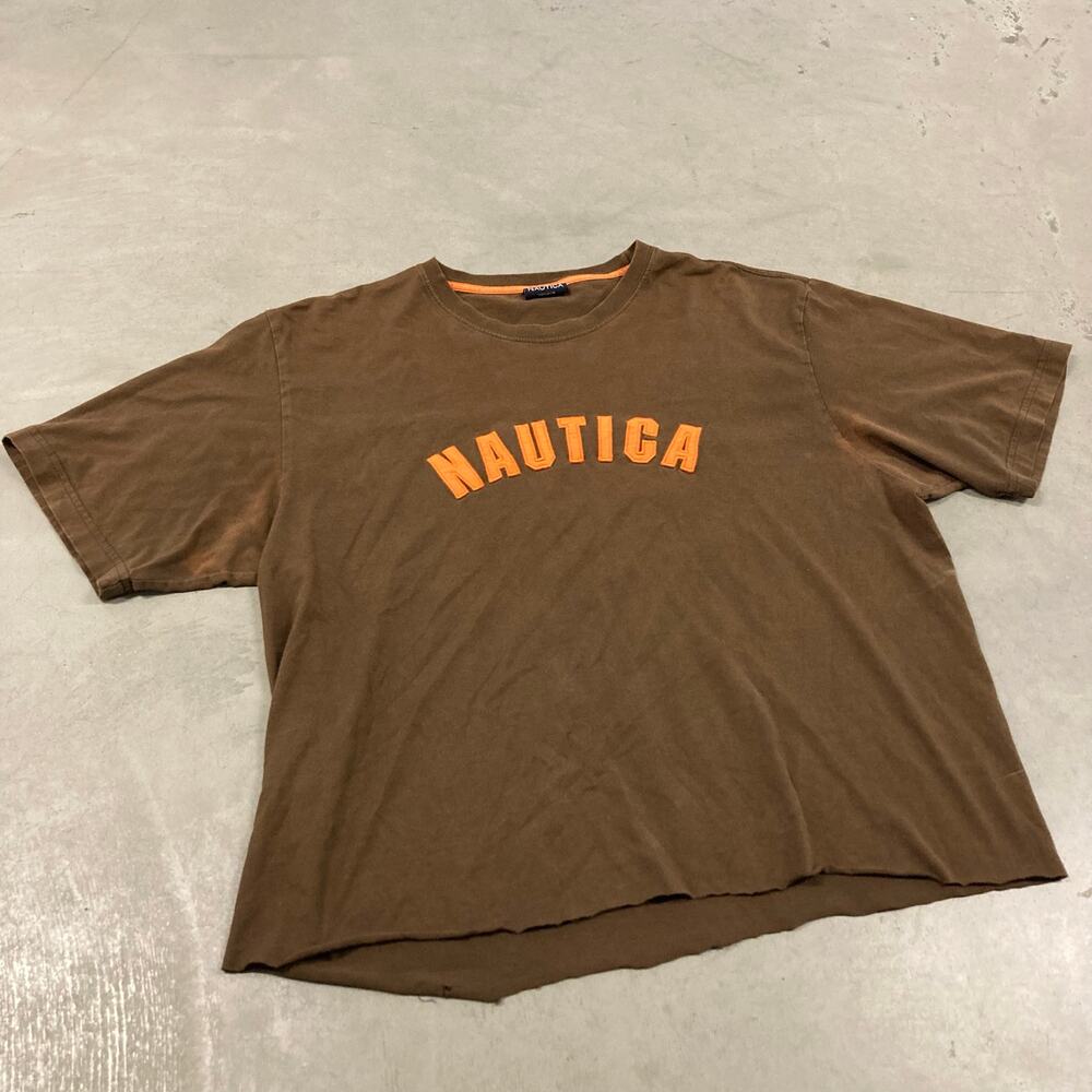 Y2K nautica cropped spellout t-shirt